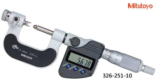 B0409-002-三豐-326-251-10數(shù)顯螺紋千分尺 0-25（可換測(cè)