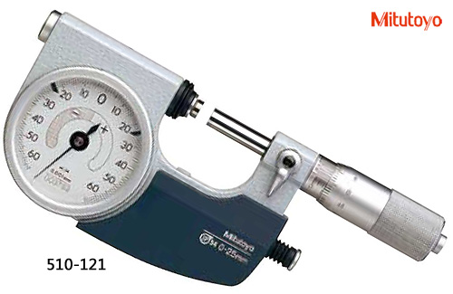 B0403-001-三豐-510-121杠桿千分尺 0-25 測力5-10N，右側